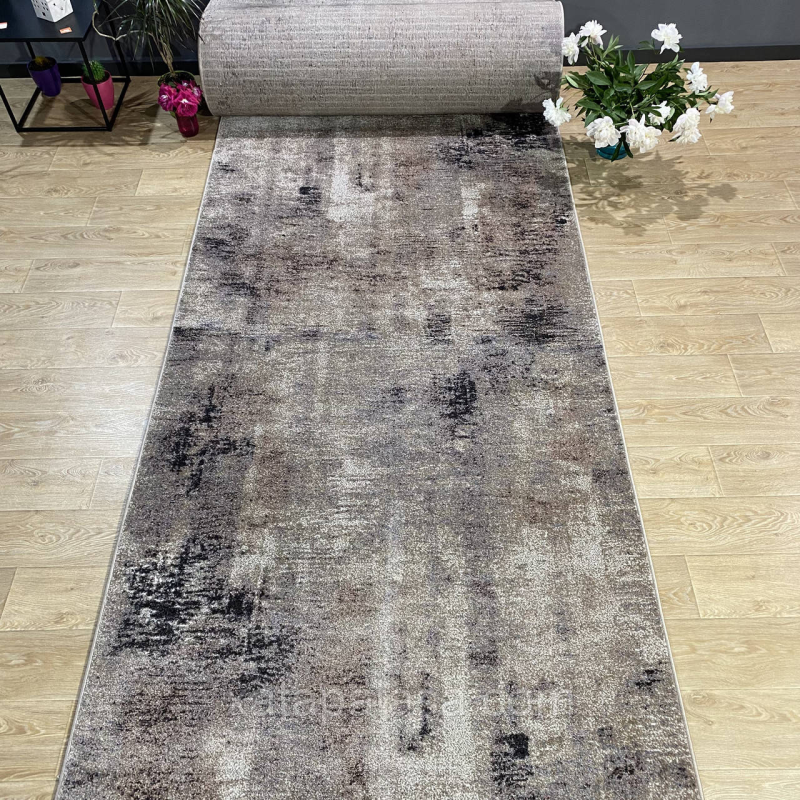 Килимова доріжка 2,50м 3м сіра абстракція Mira 24129/120