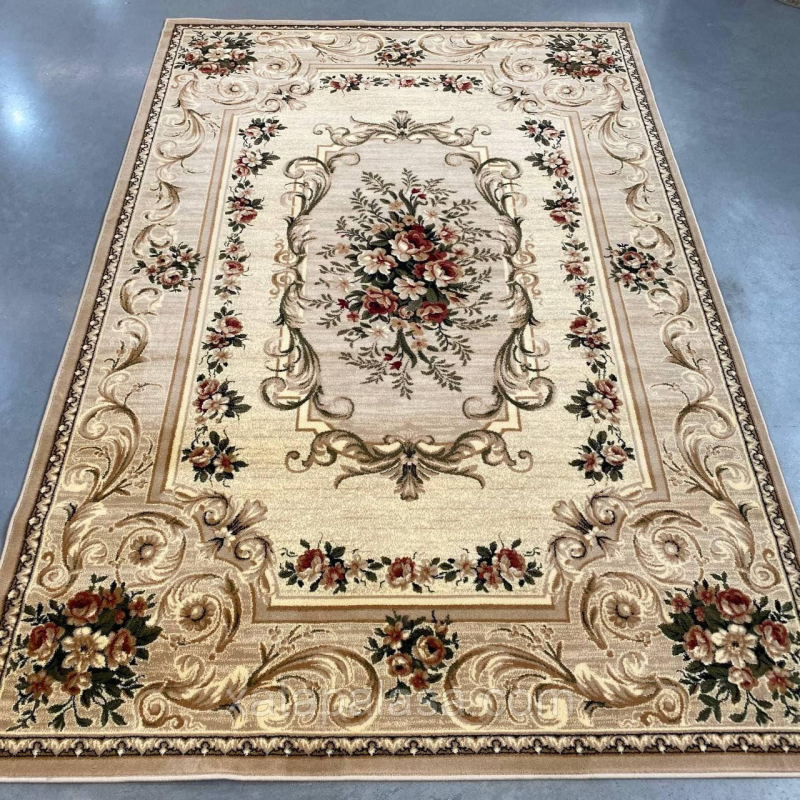 Килим 1,20*1,70 бежевий з квітами Lotos 535/106