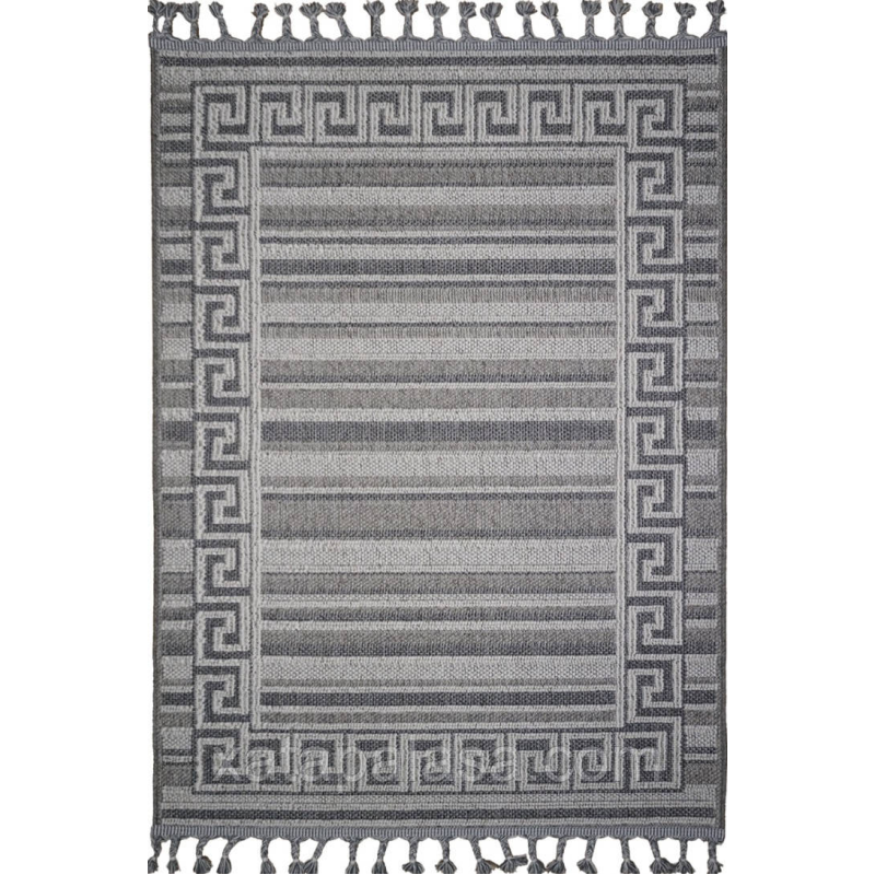 2х3 Безворсовий килим на джутовій основі CALIDO 08262A Anthracite/Beige