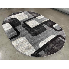 Килим 1,20*1,80 овал сіра абстракція BONITO 7134