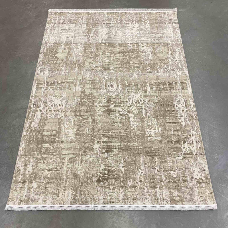 Килим 1*2 бежева абстракція Levado 03605A L.Beige
