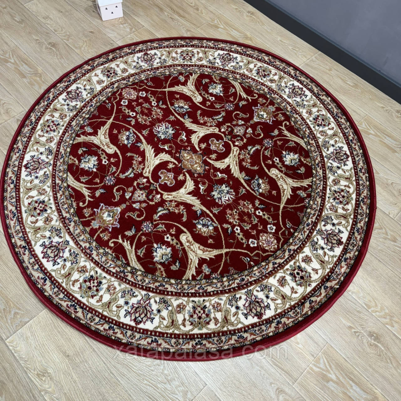 Килим круглий діаметр 1,60м червоний класичний дизайн Amina 27001/210