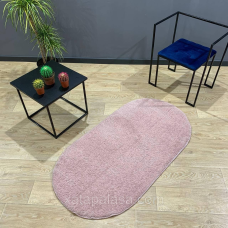 Килим рожевий з високим ворсом з мікрофібри 0,80*1,50 овал Asti 23000/25