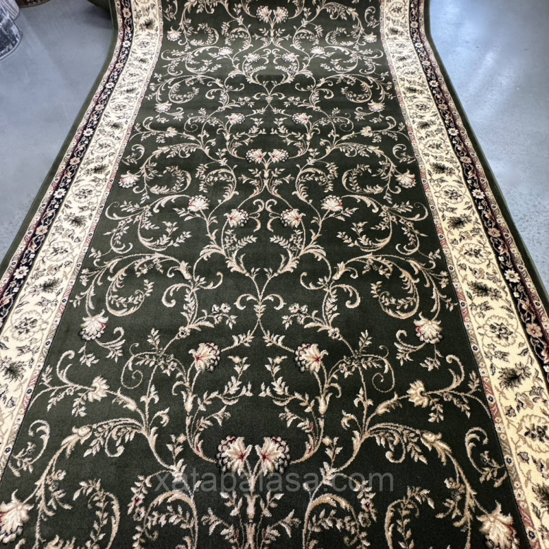 Килимова доріжка ширина 1,80м зелена класична Lotos 523/310
