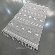 Килим 1,60*2,30 Скандинавський стиль, петльовий ворс, сіро-білий з бахромою Stellart 0208B Grey