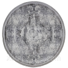Круглий килим 3м сучасна сіра класика Levado 03710A L.Grey/White