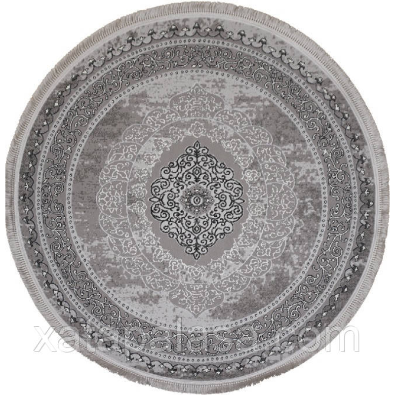 Круглий килим діаметр 2.50м LEVADO 08098A L.GREY/L.GREY