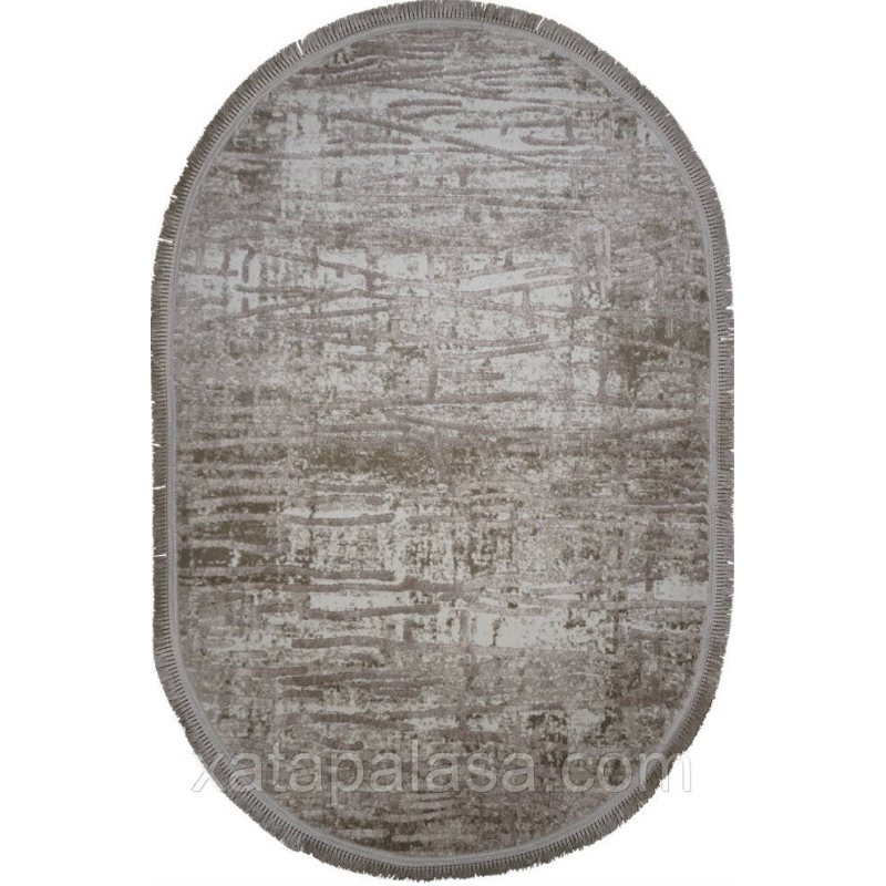 Килим бежевий овал 0.60*1.10 сучасна абстракція Levado 08111A L.BEIGE/L.BEIGE