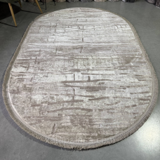 Килим бежевий овал 2*3 сучасна абстракція Levado 08111A L.BEIGE/L.BEIGE