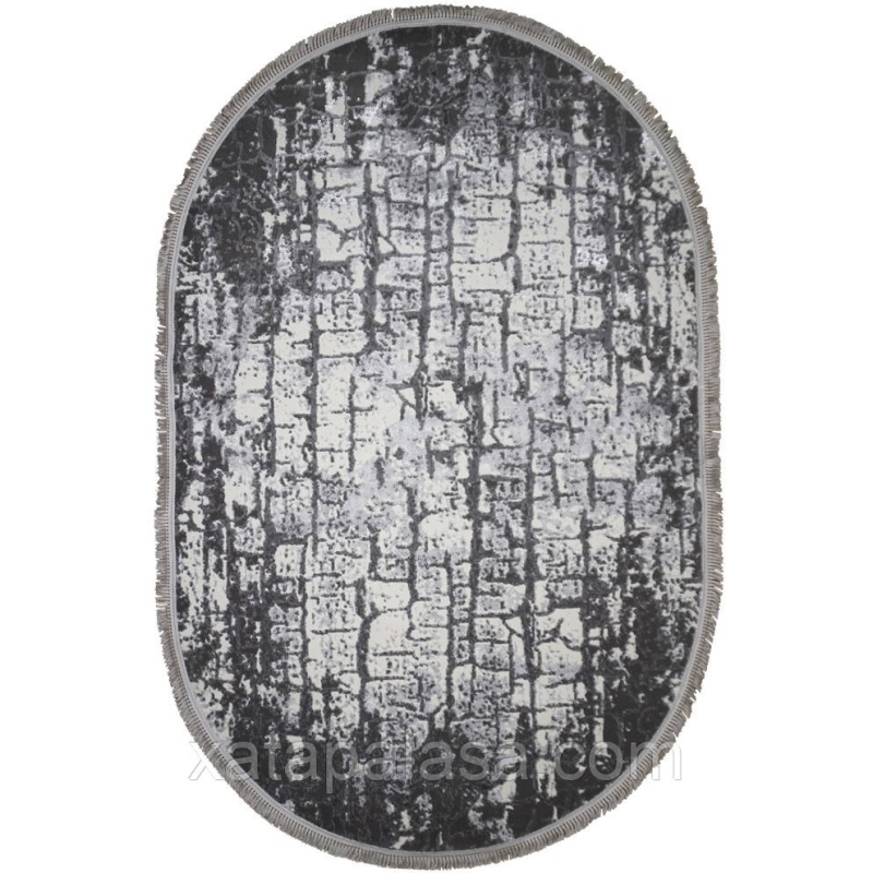 Сірий килим з абстракцією 2,50х3,50 овал Levado 09046A L.Grey/L.Grey
