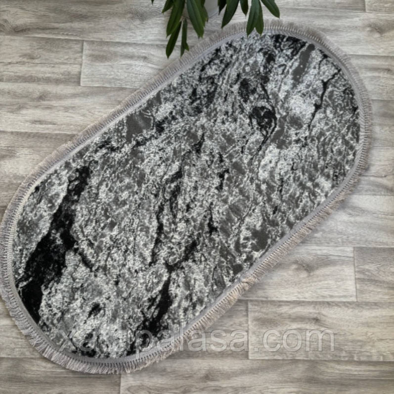 Килим сіра абстракція 2,50х3,50 овал Levado 09045A L.Grey/L.Grey
