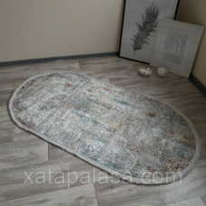Сучасний килим 0.80х1.50 овал Voyage 1658D C.L.Grey/Terracotta