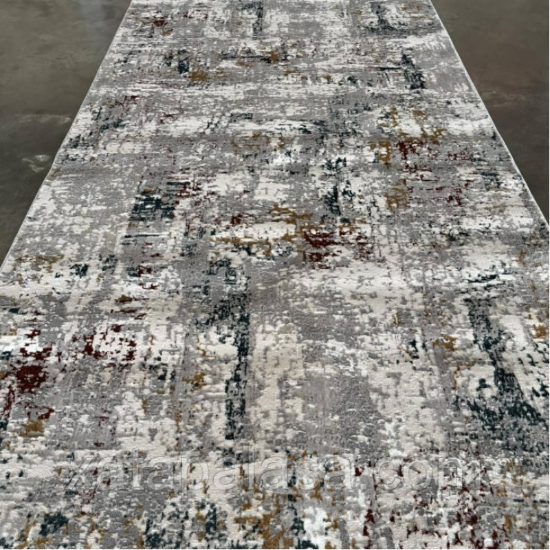 Сучасне килимове покриття ширина 2.50м Voyage 2402A Blue/Terracotta