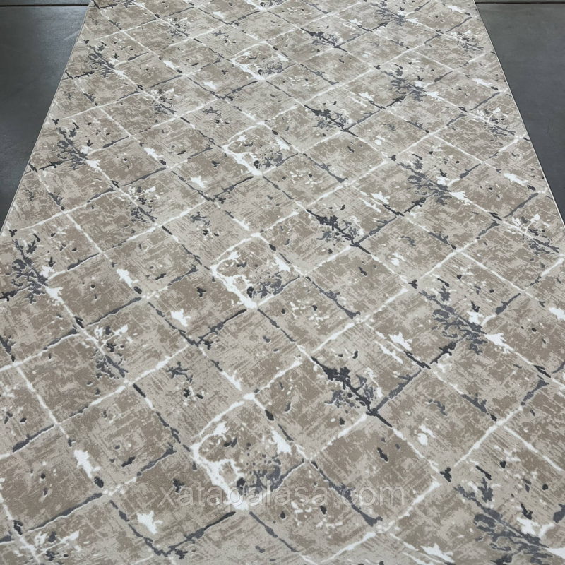 Килимова доріжка 1м 2м на прогумованій основі PLATO HALI 4003 BEIGE