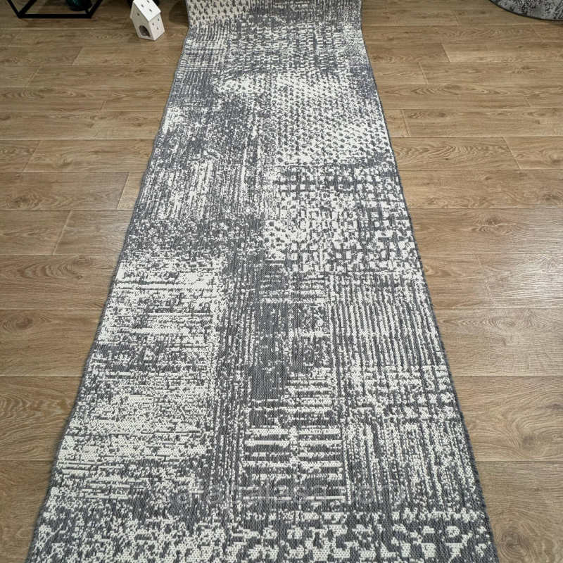 Килим 67х200 без ворсу на гумовій основі мармур колір джинс FLEX 19197/811