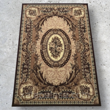 Килим 3*5 коричневий з квітами Gold 042/12А