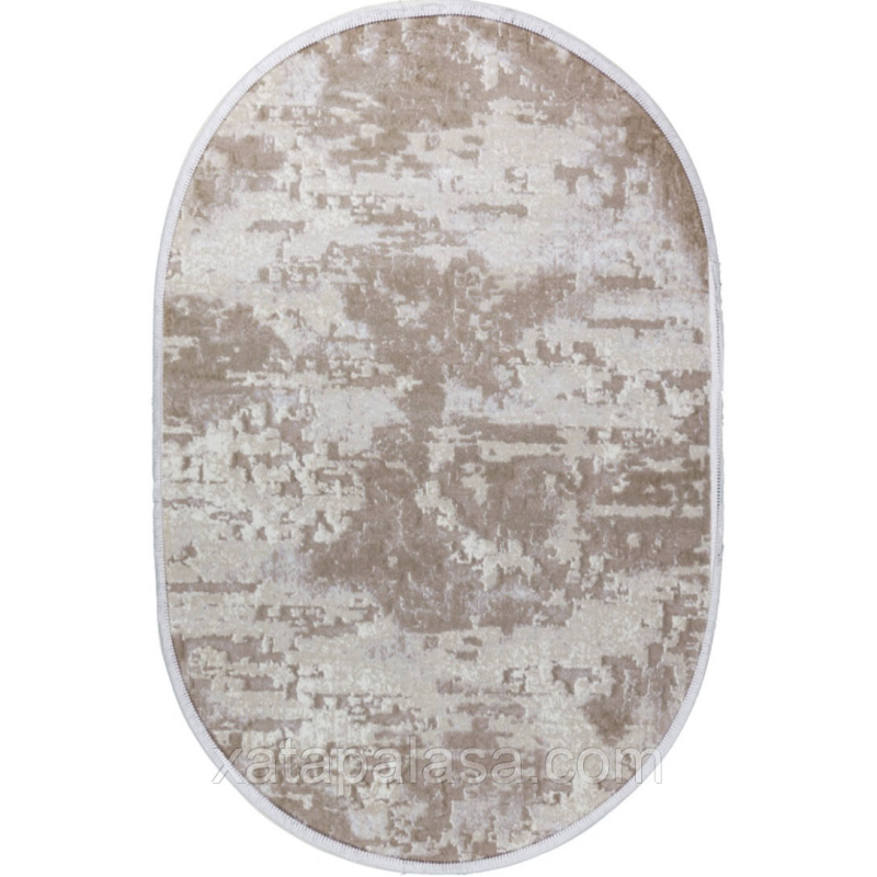 Килимок приліжковий овал 80х150 Levado 03889A L.Beige/White