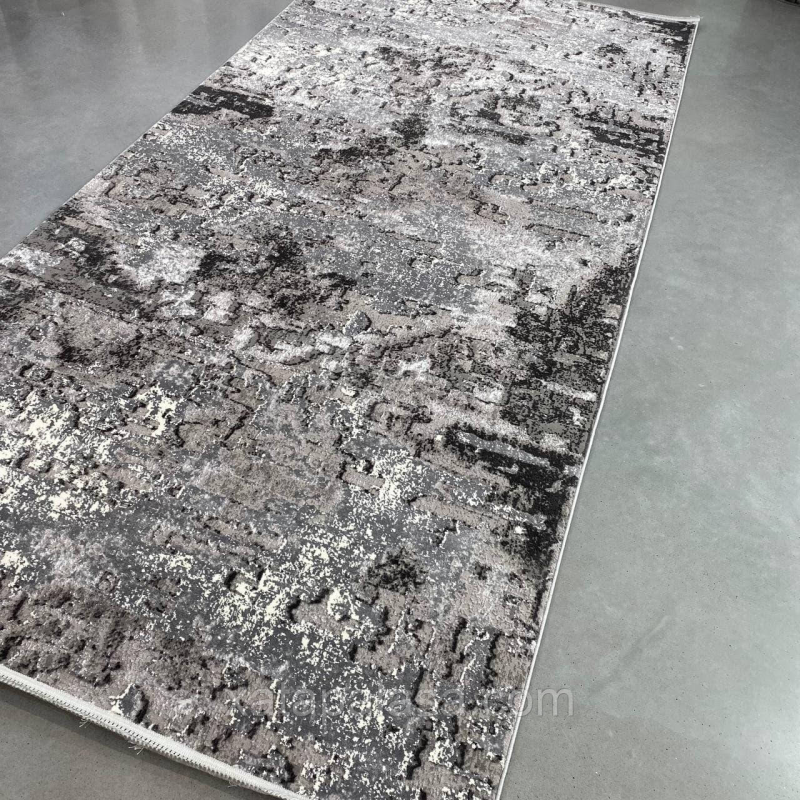 Килим 1.50*3 абстракція сіра LEVADO 03889A L.Grey/D.Grey