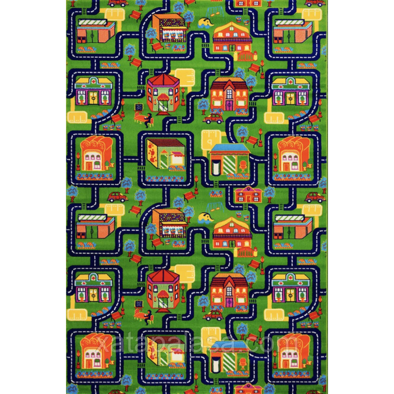 1х1.50 Килим дитячий з дорогами BABY 6046 GREEN\D.BLUE (багато розмірів)